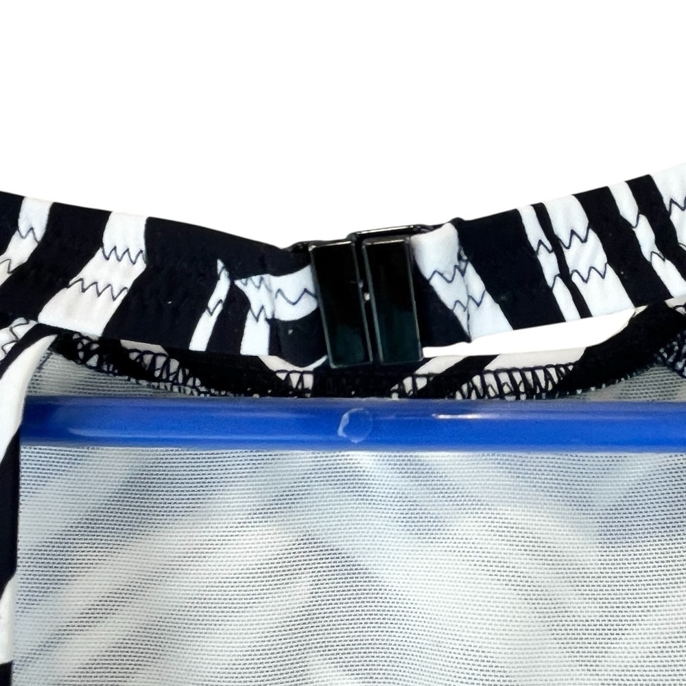 Profile by Gottex Marble Print One-Piece Swimsuit Black White Sz 14 - Picture 11 of 14